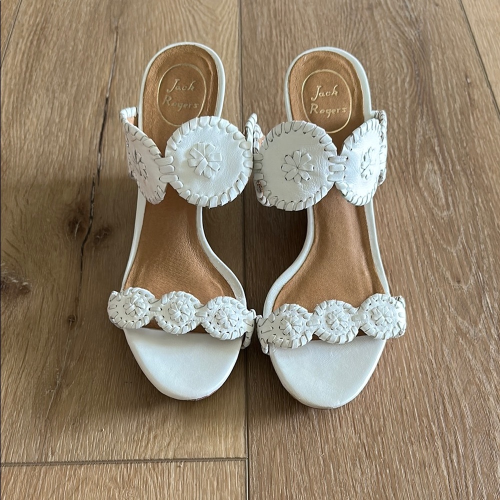 Jack Rogers White Wedges
